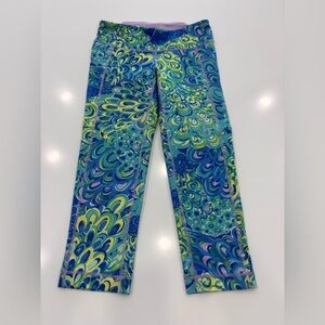 Lilly Pulitzer Cropped Luxletic Leggings Size SMALL Sea and Bee Seen Print